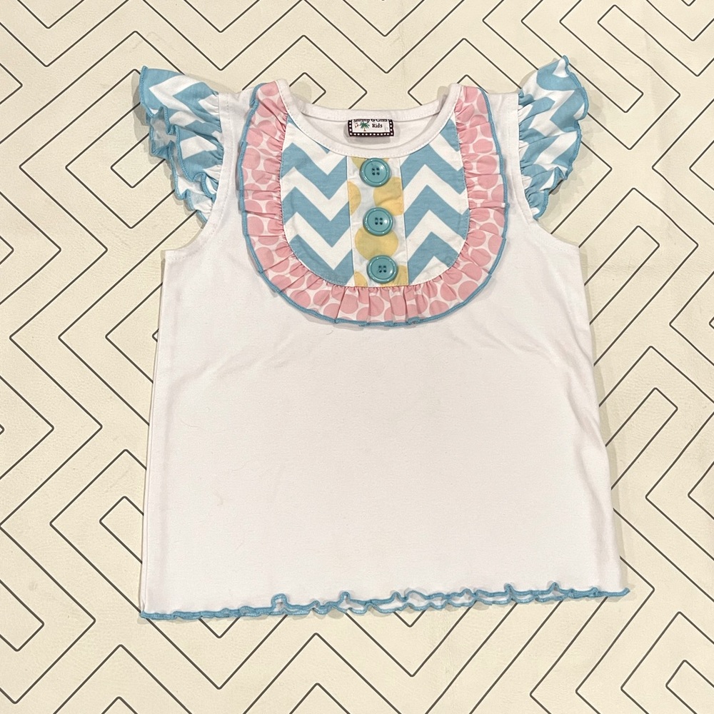 Shrimp & Grits White Pattern Blouse